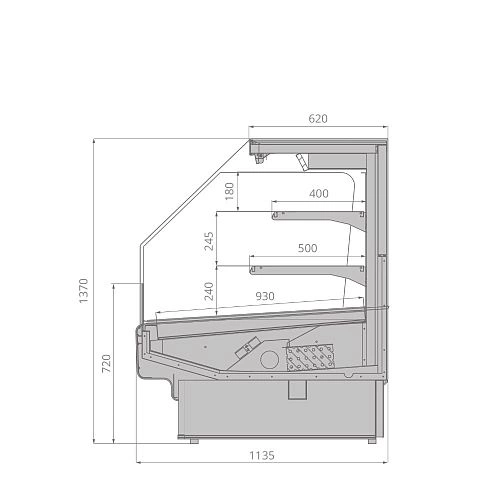 Горка холодильная BRANDFORD AURORA SQ 125 TOP LIGHT вертикальная — изображение 3