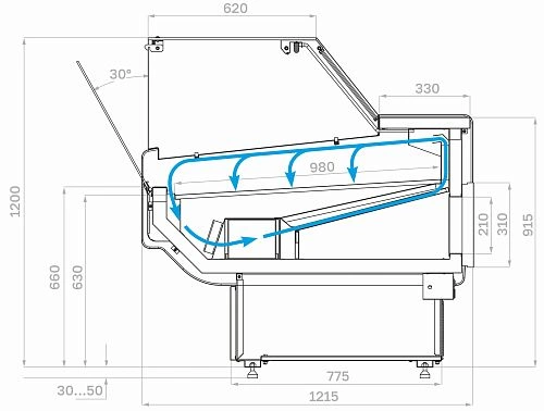 Витрина холодильная CARBOMA Atrium2 GC120 VV 2,0-1 KombiLux динамика — изображение 2
