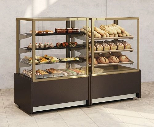 Витрина хлебная CARBOMA KC70 N 0,9-1 Bread (хлебная 0,9 Carboma Cube Техно) со стеклом 9006-9005 — изображение 4