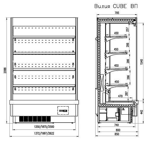 Горка холодильная ENTECO ВИЛИЯ CUBE 90 П ВСн — изображение 2