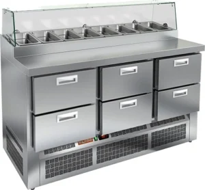 Стол для пиццы HICOLD PZE1-222/GN (1/3H) со стеклом