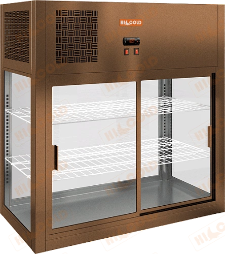 Витрина настольная холодильная HICOLD VRH O 990 бронзовый